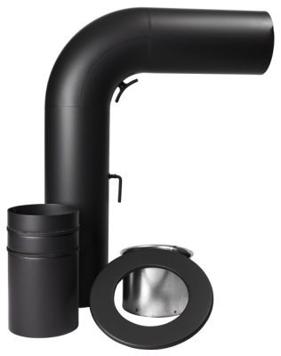 Ofenrohr Kaminofen DN 150 mm Teleskopset glatt schwarz #310