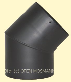 Ofenrohr Kaminofen DN 180 mm Bogen Winkel 45° ohne Tür schwarz #310