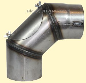 Ofenrohre 150 mm 2 mm Ofenrohr unlackiert Bogen 90° mit Tür