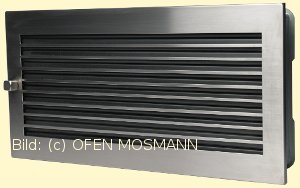 Lüftungsgitter Warmluft 35 x 23 cm Edelstahl matt Lamellen schwarz verstellbar Marke CB-tec