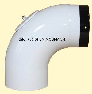 90° gerippt ohne Tür Bogenknie 110mm Ofenrohrbogen 