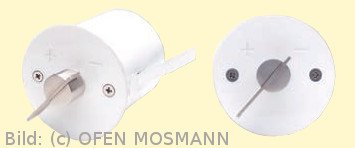 CB Luftklappengriff rund 75 mm Aufputz RW weiß, Knopf Edelstahl