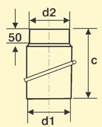 Maßskizze Ofenrohrbogen