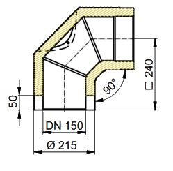 Coltherm Ofenrohr Maßskizze