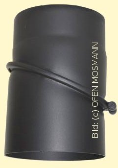 Ofenrohr Kaminofen DN 200 mm Bogen 0-45° ohne Tür gussgrau #288