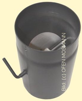 Ofenrohr Kaminofen DN 150 mm 0,50 m Länge mit Drosselklappe gussgrau hell #820