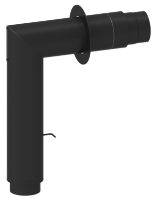 Doppelwandiges Winkelrohr Isoline DN 150 mm 700x500 mm Komplettset schwarz #310