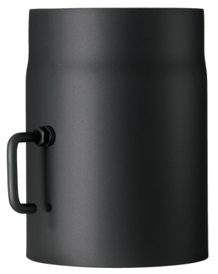 Doppelwandiges Ofenrohr Primus DN 120 mm Länge 0,25 m schwarz #310 mit Drosselklappe