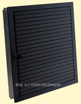 Revisionsgitter für Kamin Ofen Kachelofen schwarz 45 cm x 45 cm Lamellen verstellbar Marke CB-tec