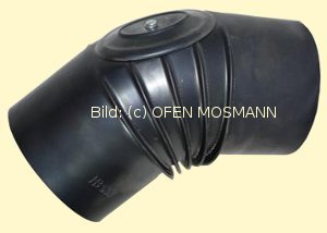 Ofenrohre DN 110 mm gebläutes Ofenrohr Bogen gerippt 45° mit Tür