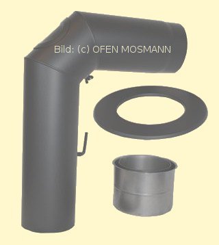 Ofenrohr Kaminofen DN 200 mm Winkelset gussgrau #288