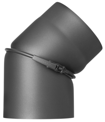 Ofenrohr Kaminofen DN 200 mm Bogen 0-45° ohne Tür gussgrau #288