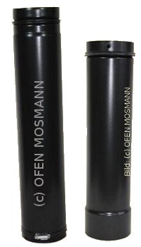 Ofenrohr für Pelletofen DN 80 mm verstellbar von 0,50 m bis 0,80 m mattschwarz emailliert