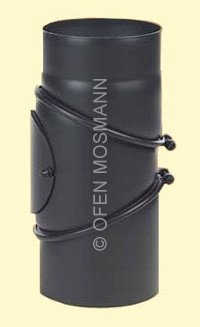 Ofenrohr DN 160 mm Bogen Knie 0-90° mit Tür 2 mm Stahl schutzlackiert (nicht kratzerfrei)
