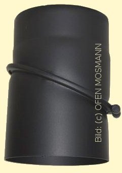 Ofenrohr Kaminofen DN 180 mm Bogen Winkel 0-45° ohne Tür schwarz #310