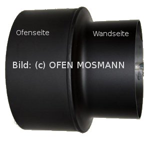 Ofenrohr Kaminofen Reduzierung von DN 160 auf 150 mm schwarz #310