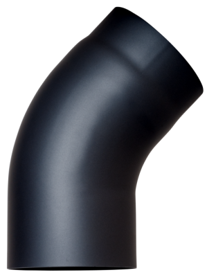 Ofenrohr Kaminofen DN 150 mm Bogen 45° glatt ohne Tür schwarz #310