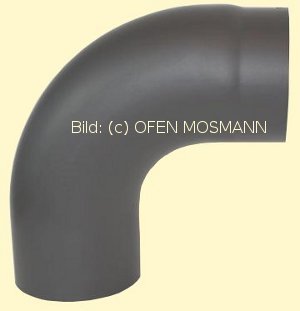 Ofenrohr Kaminofen DN 150 mm Bogen glatt 90° mit Tür gussgrau #288
