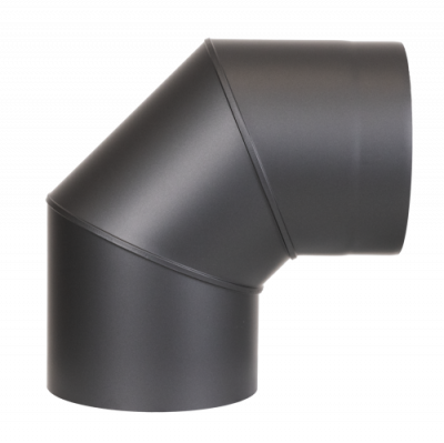 Doppelwandiges Ofenrohr Coltherm DN 150 mm Bogen 90° ohne Tür schwarz #310
