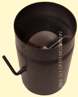 Ofenrohr Kaminofen DN 150 mm 0,25 m Länge mit Drosselklappe braun #847