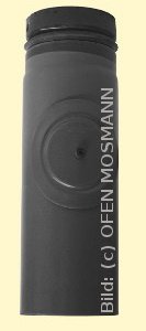 Ofenrohr für Pelletofen DN 100 mm 0,25 m Länge mit Putztür grau emailliert