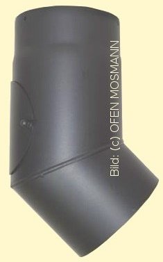 Ofenrohr Kaminofen DN 120 mm Bogen 45° mit Tür gussgrau #288