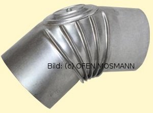 Ofenrohre DN 150 mm FAL Ofenrohr Bogen gerippt 45° mit Tür