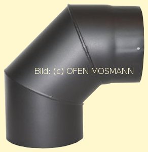 Ofenrohr Kaminofen DN 120 mm Bogen 90° ohne Tür gussgrau #288