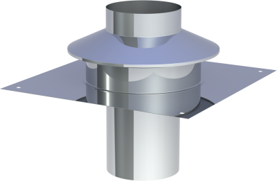 Edelstahlschornstein EW 200 mm x 0,6 mm Kopfabdeckung mit Ringspalthinterlüftung