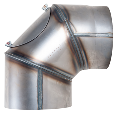 Ofenrohre DN 120 mm 2 mm Ofenrohr unlackiert Bogen 90° mit Tür