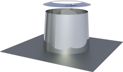 DW ECO 2.0 Edelstahlschornstein DN 180 mm Flachdach-Durchführung mit Wetterkragen