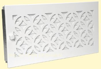 Lüftungsgitter weiß 45 cm x 23 cm Design Warmluftgitter D1 Lamellen verstellbar Marke CB-tec