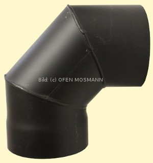 Ofenrohr DN 160 mm Bogen Knie 90° ohne Tür 2 mm Stahl gemufft schutzlackiert (nicht kratzerfrei)