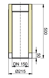 Coltherm Ofenrohr Maßskizze