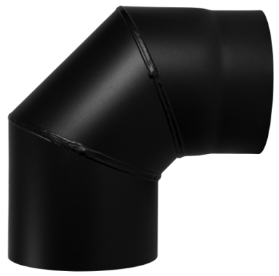 Ofenrohr Kaminofen DN 180 mm Bogen Winkel 90° ohne Tür schwarz #310