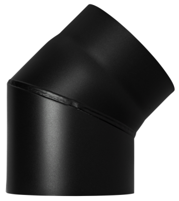 Ofenrohr Kaminofen DN 120 mm Bogen 45° ohne Tür schwarz #310
