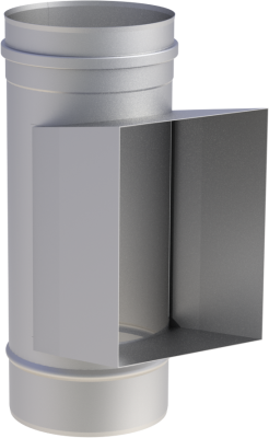 Edelstahlschornstein EW 130 mm x 0,6 mm Reinigungselement 210 x 140 mm mit Kasten