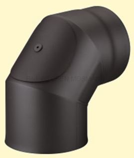 Doppelwandiges Ofenrohr Primus DN 100 mm Bogen 90° mit Tür schwarz #310