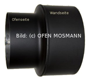 Ofenrohr Kaminofen Erweiterung von DN 150 auf 180 mm schwarz #310