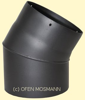 Ofenrohr Kaminofen DN 150 mm Bogen Winkel 30° ohne Tür gussgrau #288