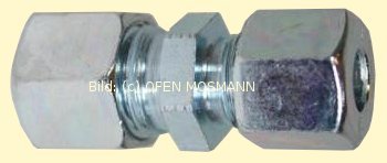 Heizölleitung 15 mm Schneidring-Reduzier-Verschraubung GRV 15 mm x 12 mm gerade Stahl-verzinkt