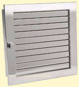 Lüftungsgitter Warmluft 35 x 15 cm Edelstahl hochglanz Lamellen verstellbar Marke CB-tec