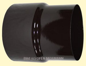 Ofenrohr braun emailliert SL Reduzierung von 120 weit auf 110 mm eng