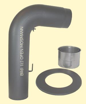 Ofenrohr Kaminofen DN 150 mm Set glatt gussgrau hell #820