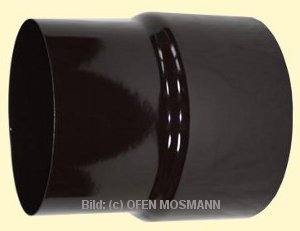 Ofenrohr braun emailliert SL Erweiterung von DN 120 weit auf 130 mm eng