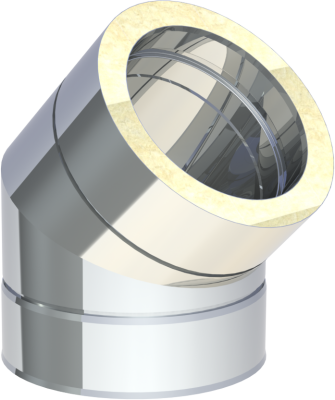 DW ECO 2.0 Edelstahlschornstein DN 150 mm Bogen 45 Grad