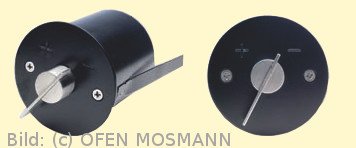 CB Luftklappengriff rund 75 mm Aufputz RW schwarz, Knopf Edelstahl