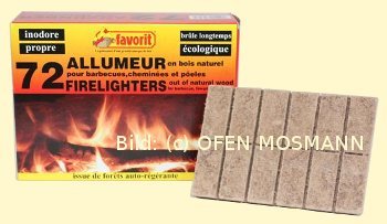 Feueranzünder für Ofen Kamin Grill. Naturholz Kohleanzünder #1828, 72er  Würfel