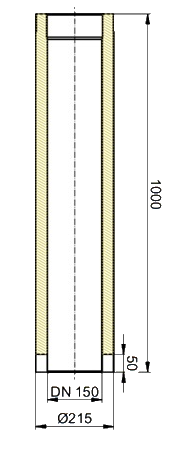 Coltherm Ofenrohr Maßskizze