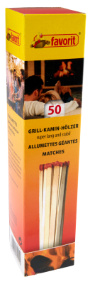 Zündhölzer für Ofen Kamin Grill. Grill- Kaminanzünder mit Reibekopf #1241, 20 cm lang